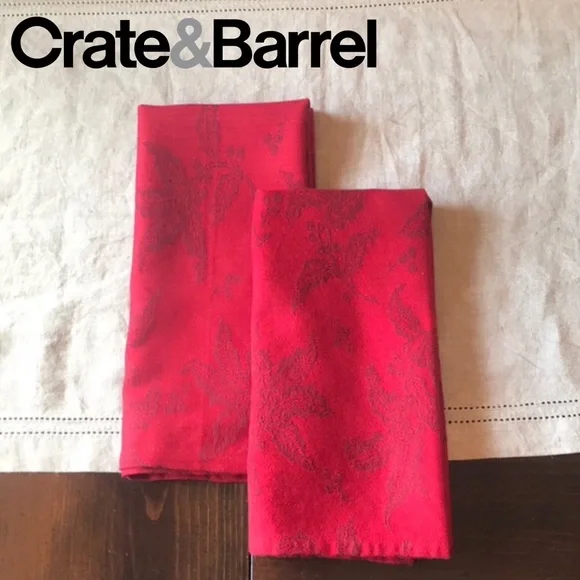 Crate & Barrel Holly Leaf Napkins - Picture 1 of 9